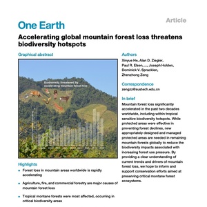 报告：加速全球山地森林的消失威胁到热带生物多样性热点地区 ...